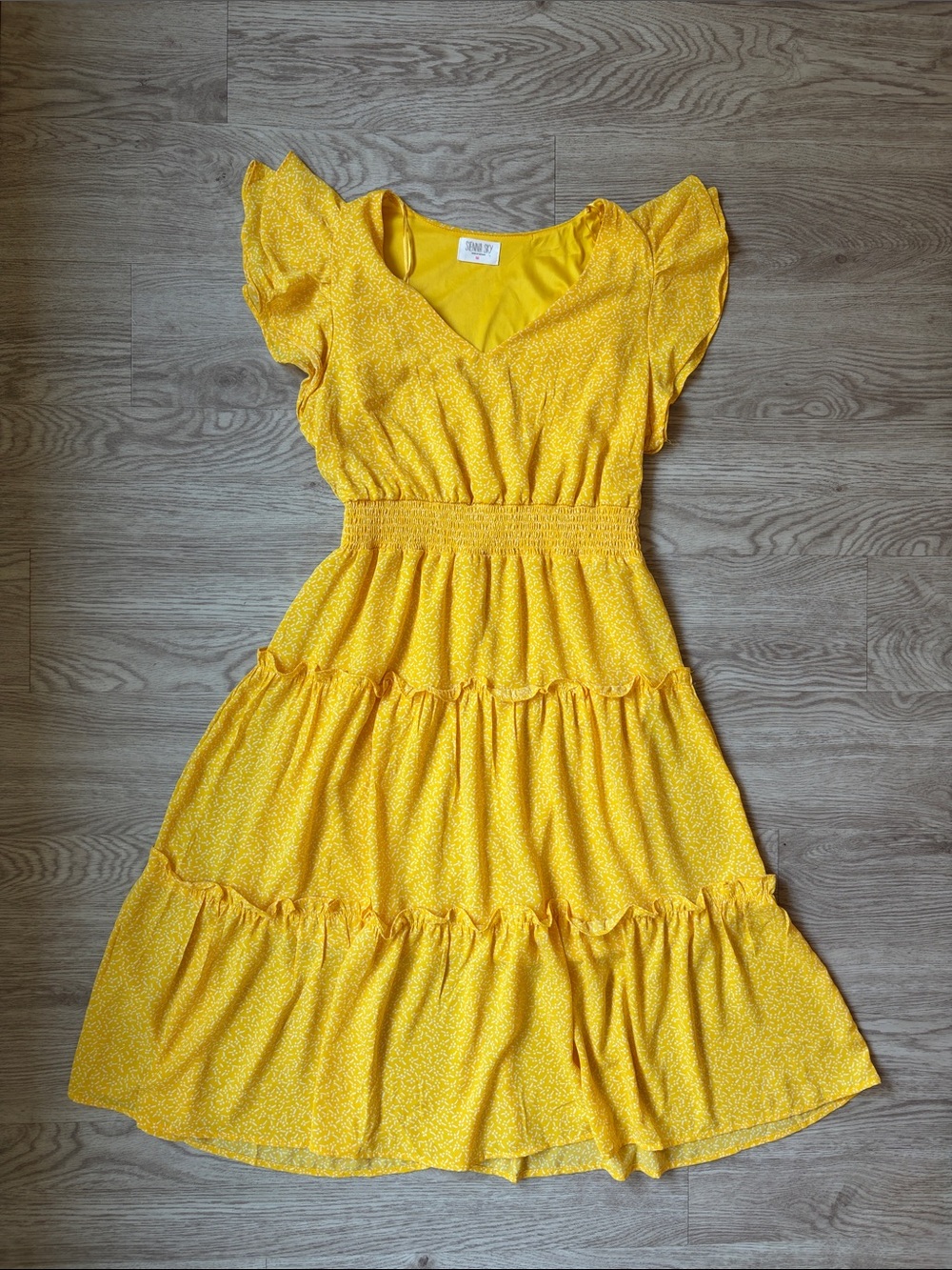 Sunny Tiered Smocked Waist Dress - Yellow